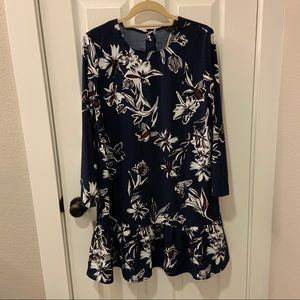 Halogen drop waist dress / small, navy